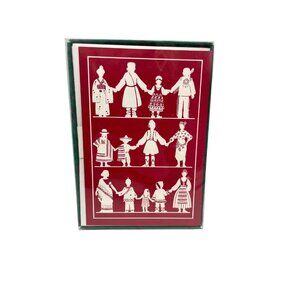 Vintage Hallmark 25 Christmas Cards Embossed Rhonda Beard Box Set